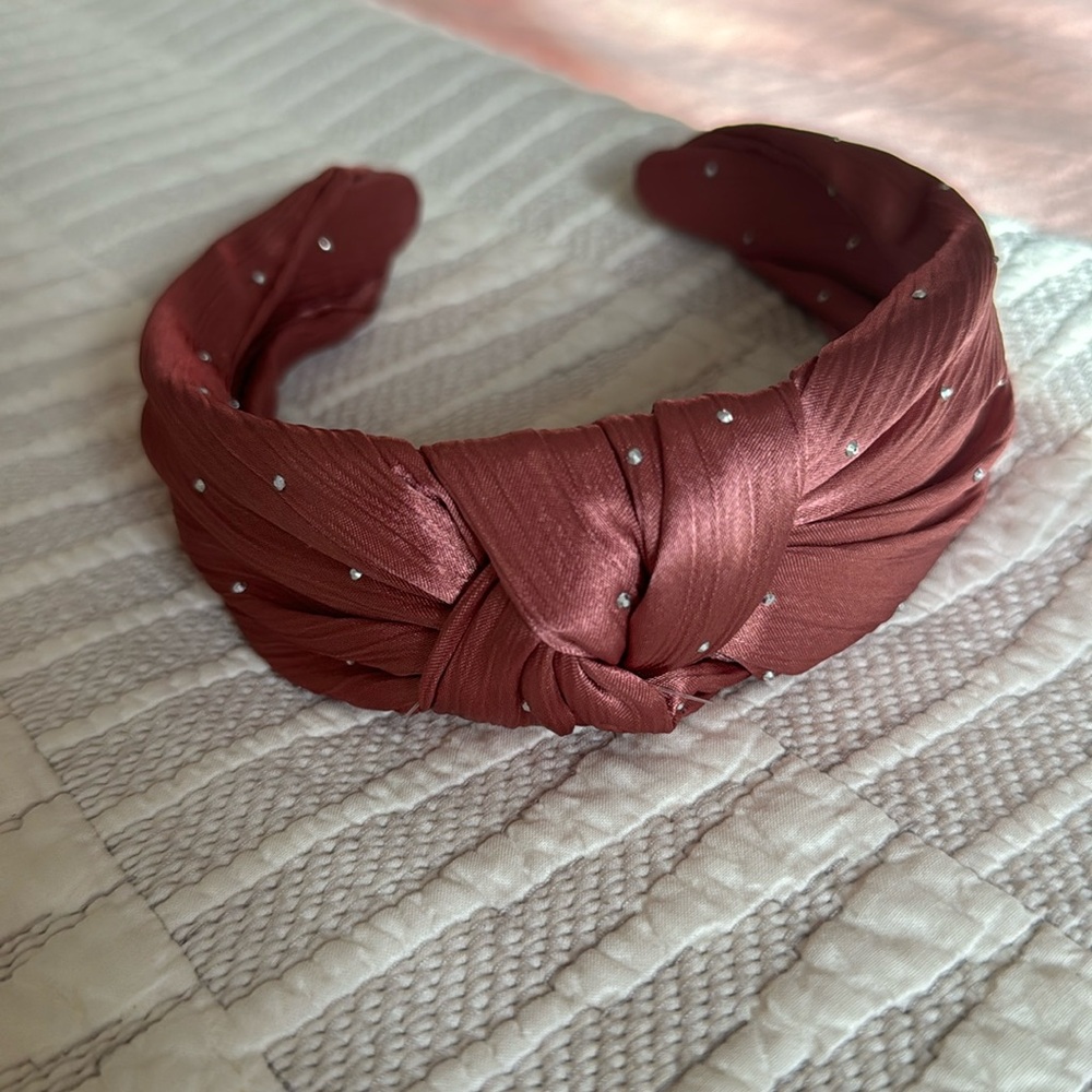 Anthropologie mauve studded headband dressy hair accessories